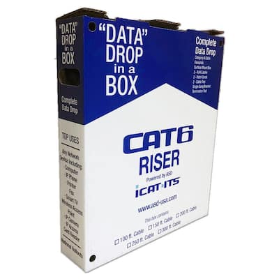 Data Drop-in-a Box Cat6 150 ft. Blue Riser Kit
