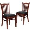 Carnegy Avenue Black Vinyl Seat/Mahogany Wood Frame Restaurant Chairs ...