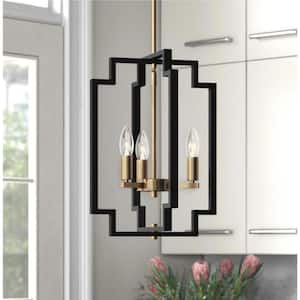 Hartford 3-Light Black Chandelier with Wrought Iron Accents