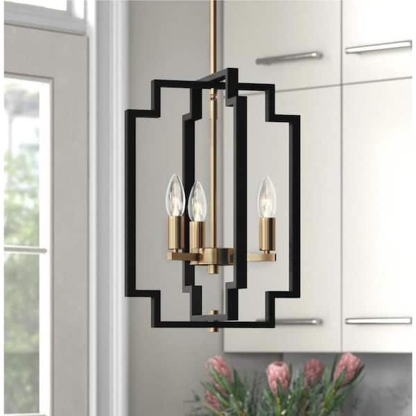 Maxax Hartford 3-Light Black Chandelier with Wrought Iron Accents