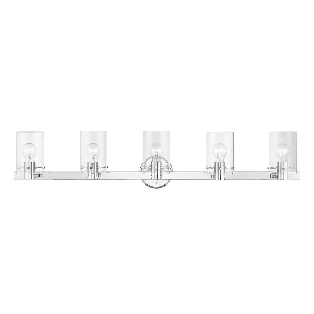 Alexander 42 in. 5-Light Polished Chrome Vanity Light with Clear Glass price history on PriceWatchPro