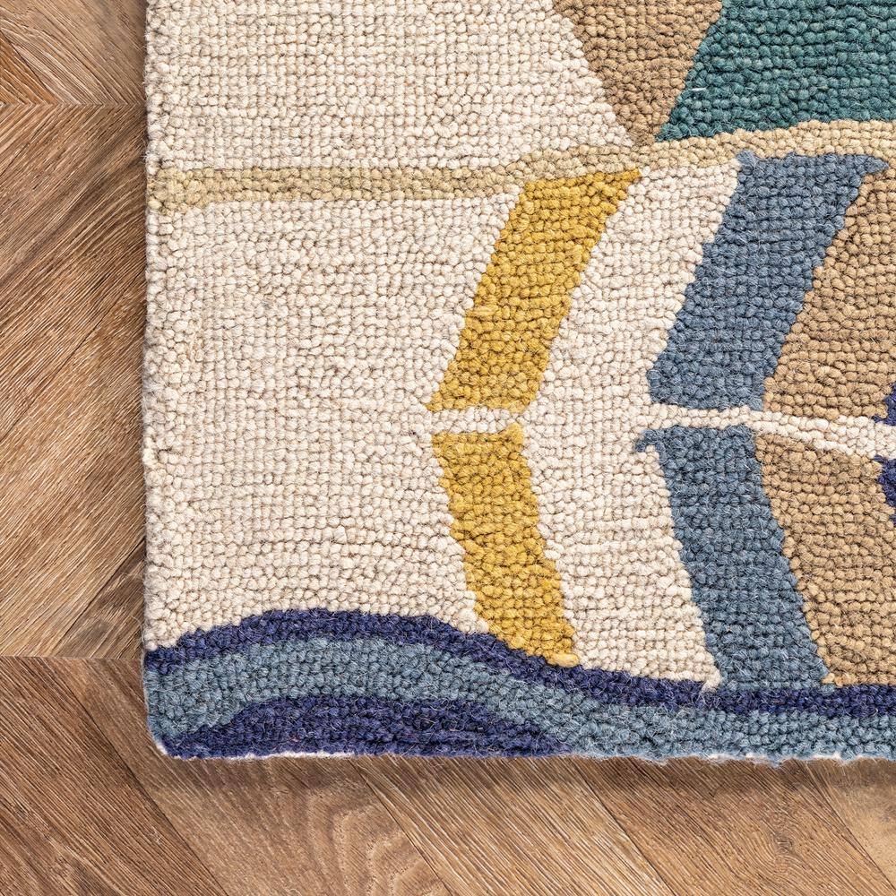 Multicolor Geometric Hand Tufted Wool Runner Rug 2'6" x 6'