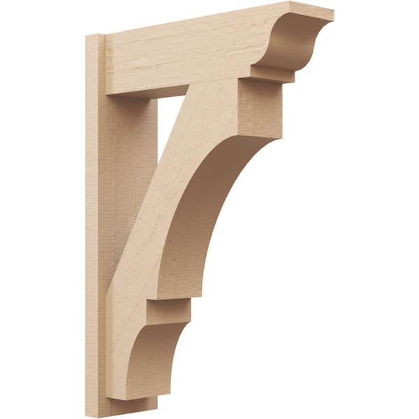 Ekena Millwork 8 in. x 38 in. x 26 in. Balboa Traditional Rough Cedar Woodgrain Timberthane Polyurethane Outlooker, Primed Tan