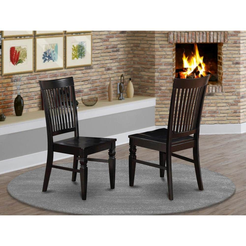 Black Wooden Seat Slat Back Dining Chair (Set of 2) price history on PriceWatchPro