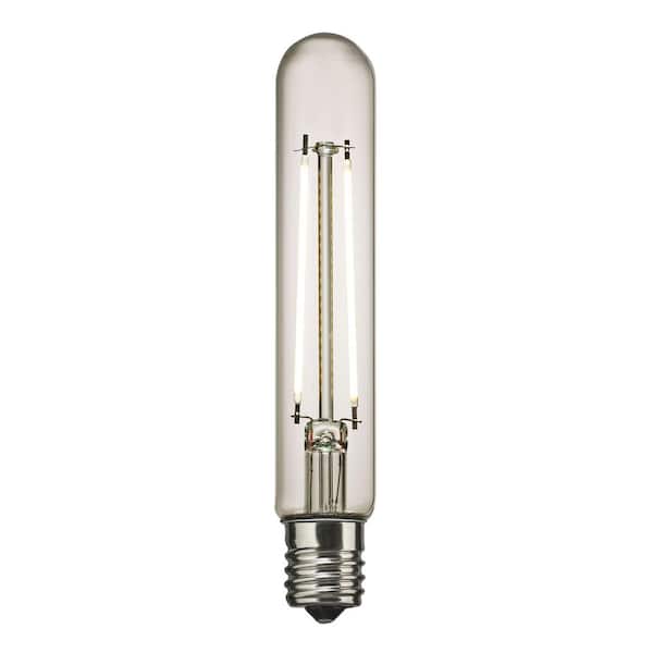 4-Watt Equivalent E17 Base T6.5 Tubular Dimmable Clear LED Light Bulb 3000K Soft White (1-Pack)