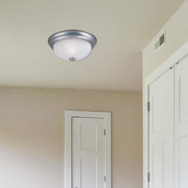 Reedley 14 in. Traditional Pewter Medium-Base (E26) Bulb Flush Mount for Kitchens