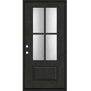 Regency 36 in. x 80 in. 3/4 Lite 4 SDL Oasis Decorative Glass RHIS Prefinished Onyx Fiberglass Prehung Front Door