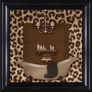 15-1/4 in. x 15-1/4 in. "Leopard Bath A" Framed Wall Art