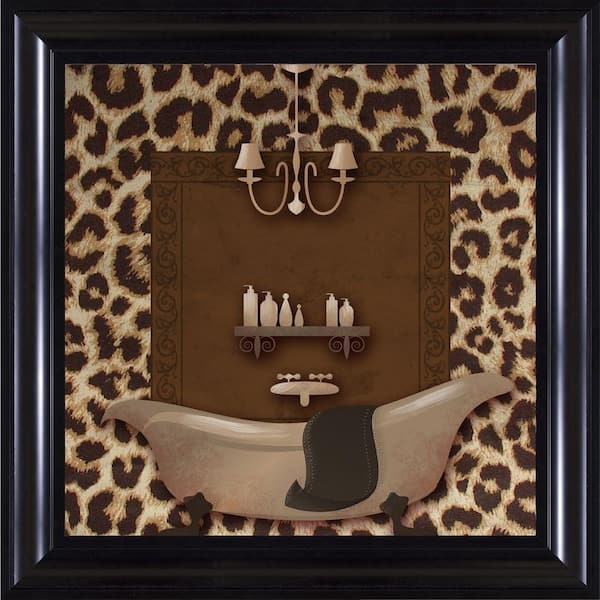 PTM Images 15-1/4 in. x 15-1/4 in. "Leopard Bath A" Framed Wall Art