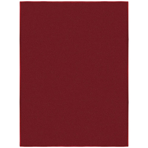 Ottohome Collection Non-Slip Rubberback Modern Solid Design 2x3 Indoor Entryway Mat, 2 ft. 3 in. x 3 ft., Red