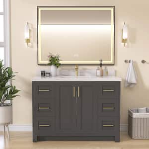 48 in. W x 21.5 in. D x 33.5 in. H Bath Vanity Cabinet without Top Bathroom Vanity Cabinet in Matte Grey