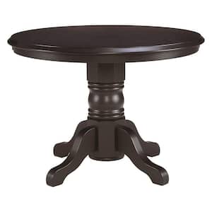 42 in. Round Black Dining Table