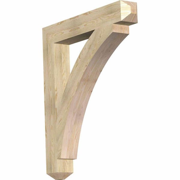 Ekena Millwork 6 in. x 48 in. x 42 in. Douglas Fir Thorton Craftsman Rough Sawn Bracket