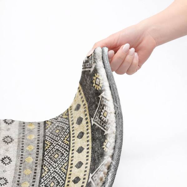 Dream Shag Premium Machine Washable Abstract ADS118 Gray 3 ft. x 4 ft. Area Rug