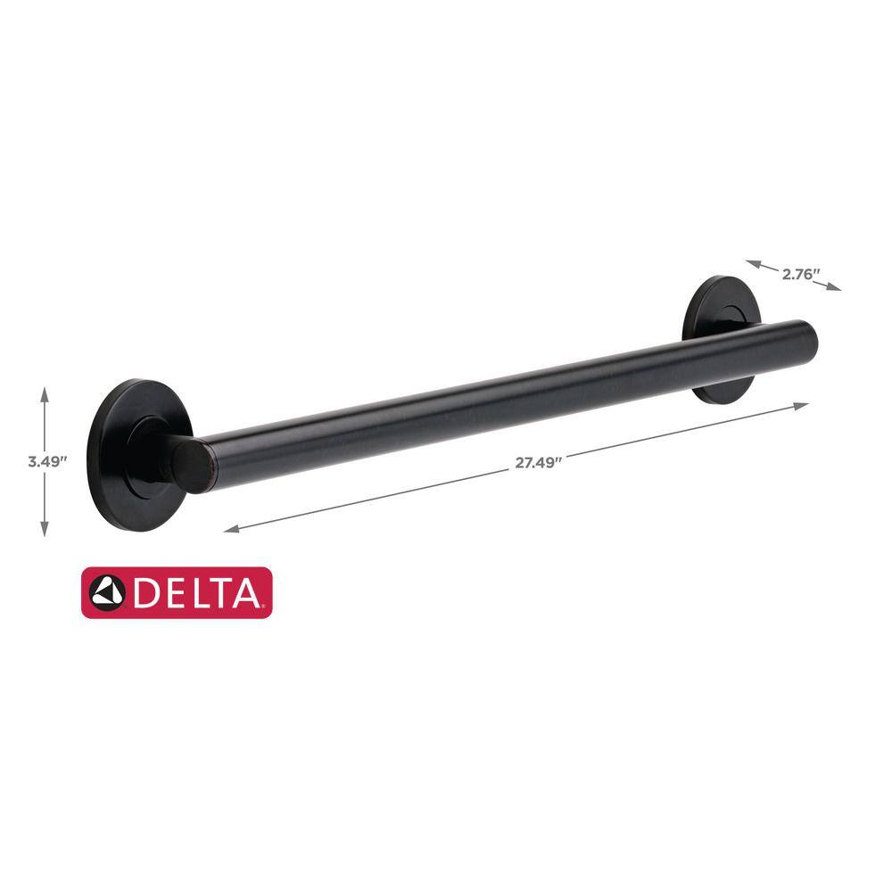 Matte Black 24" Stainless Steel Bathroom Grab Bar