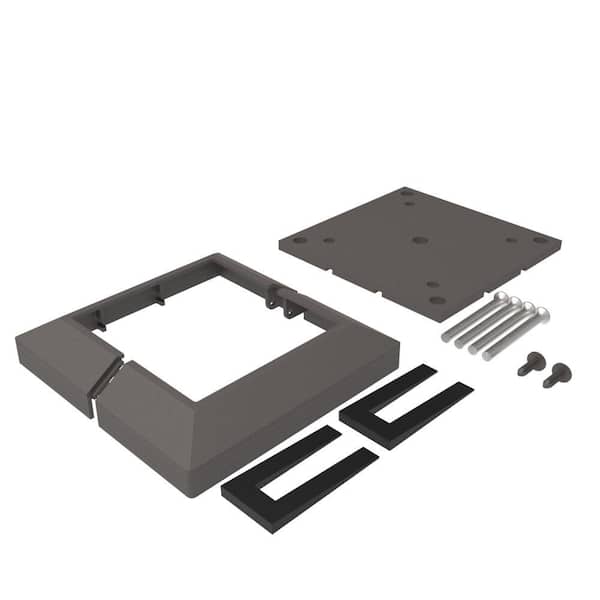 VersaRail 6.44 in. x 6.44 in. Matte Bronze Aluminum Rail Post Mount with Trim