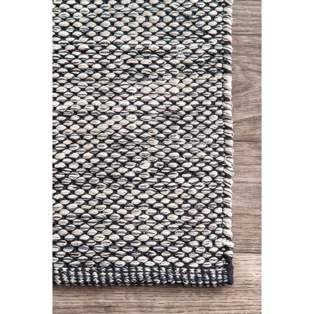 Handmade Reversible Gray Cotton 2'6" x 6' Runner Rug