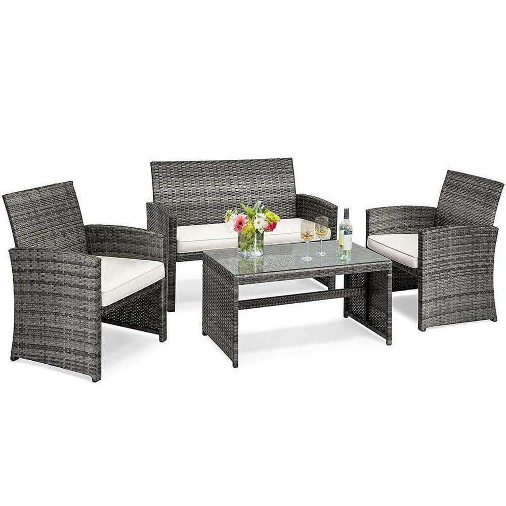 Donn conversation best sale 4 piece rattan