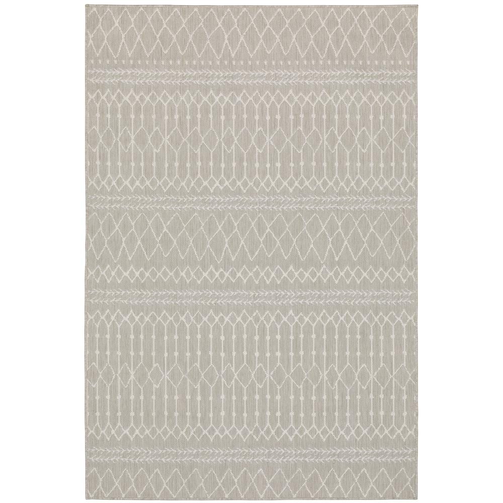 Preston Grey 9 ft.10 in. x 12 ft. 10 in. Tribal Indoor/Outdoor Area Rug