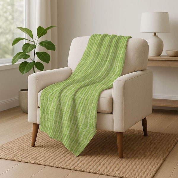 Premium Machine Washable ASB929 Lime 50 in. x 70 in. Sherpa Throw Blanket