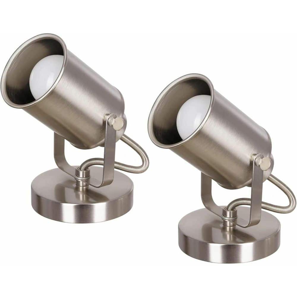 Multipurpose Spotlight 6.25 in. Brushed Nickel Desk Spot Light Lamp with Metal Shade-Set of 2 price history on PriceWatchPro
