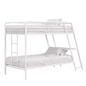 Florian White Twin Over Twin Bunk Bed With Side Desk