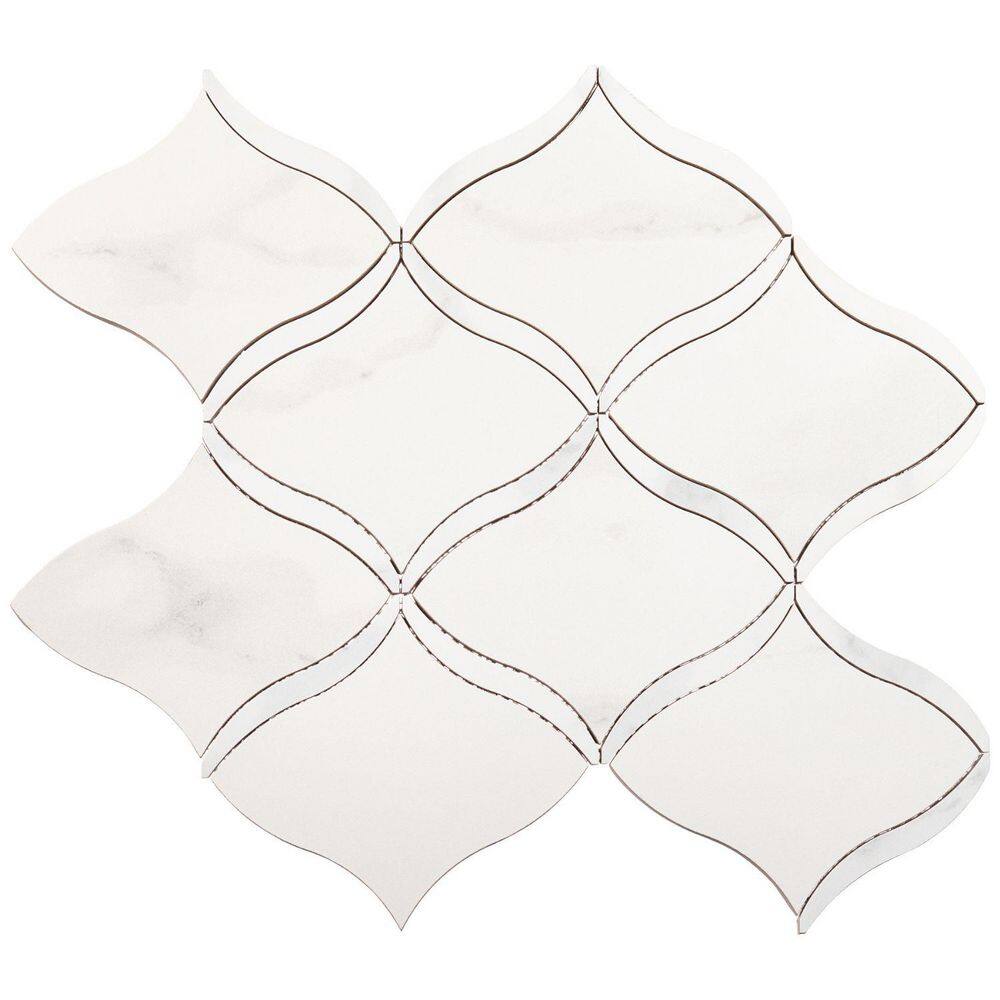Ciara Alvar White Marble Look Matte Porcelain Mosaic Floor Wall and Tile (5.05 sq. ft. /Case) price history on PriceWatchPro