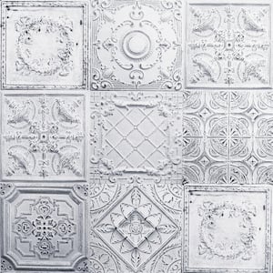 Tin Tile White Paste the Paper Wet Removable Wallpaper