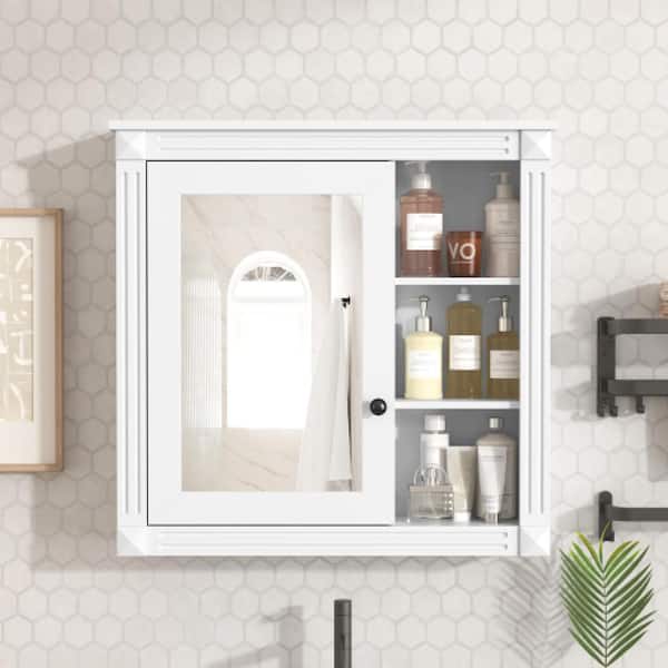 Unbranded 29 in. W x 7 in. D x 28 in. H Bathroom Storage Wall Cabinet Medicine Cabinet with Storage Organizer in White