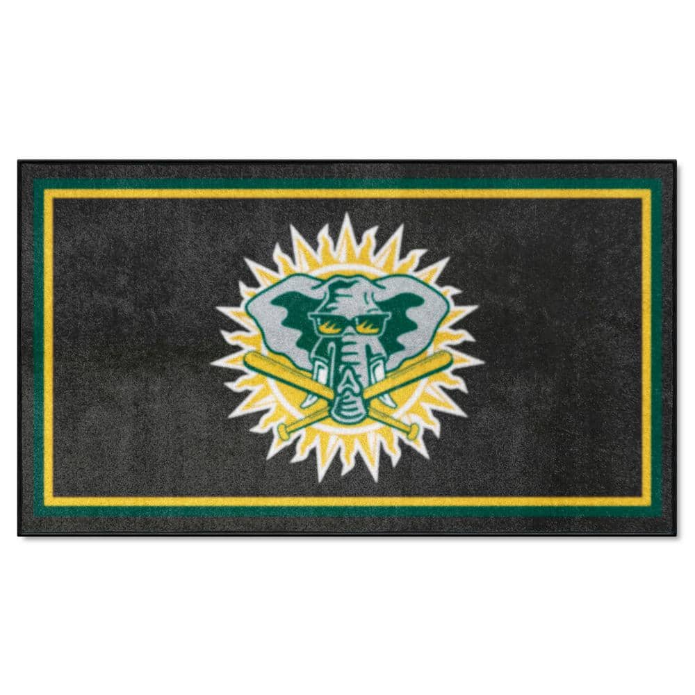 FANMATS Oakland Athletics 3ft. x 5ft. Plush Area Rug 37290 The Home Depot