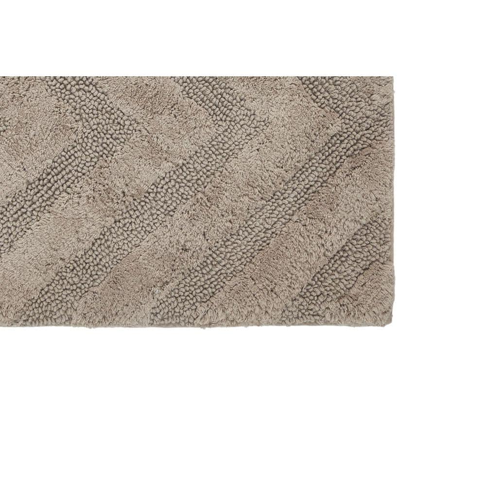 Hugo Beige Cotton Tufted Non-Slip Bath Runner Rug 20" x 60"