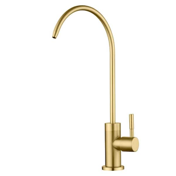 Contemporary Single-Handle Beverage Faucet in Brushed Gold