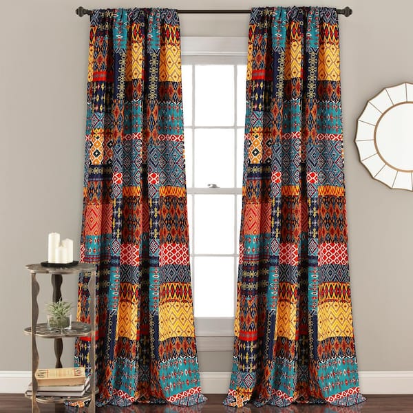 Lush Decor Multi Solid Rod Pocket Room Darkening Curtain - 52 in. W x 84 in. L (Set of 2)