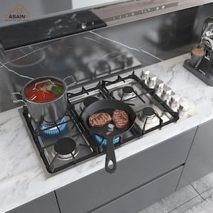 36 in. 6 Burners Recessed Gas Cooktop in Stainless Steel with LP Conversion Kit, CSA Certified
