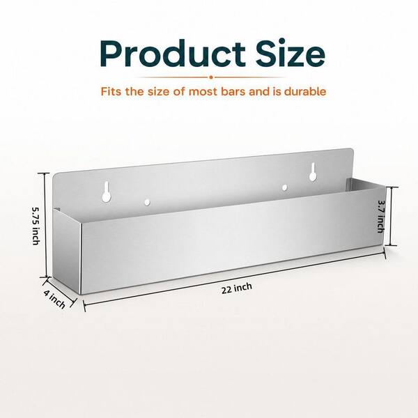 Wudkey 2-Pack 5.75 in. H x 22 in. W 4-Bottle Silver Stainless