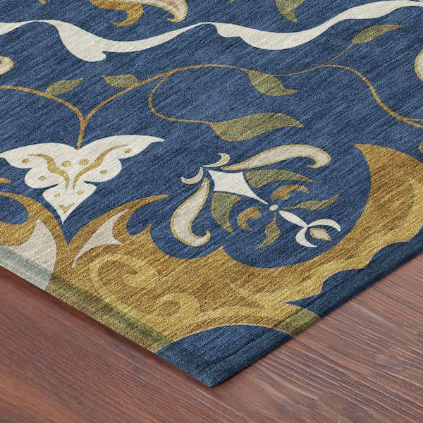 Chantille Machine Washable Indoor/Outdoor Abstract ACN2625 Navy 5 ft. x 7 ft. 6 in. Area Rug