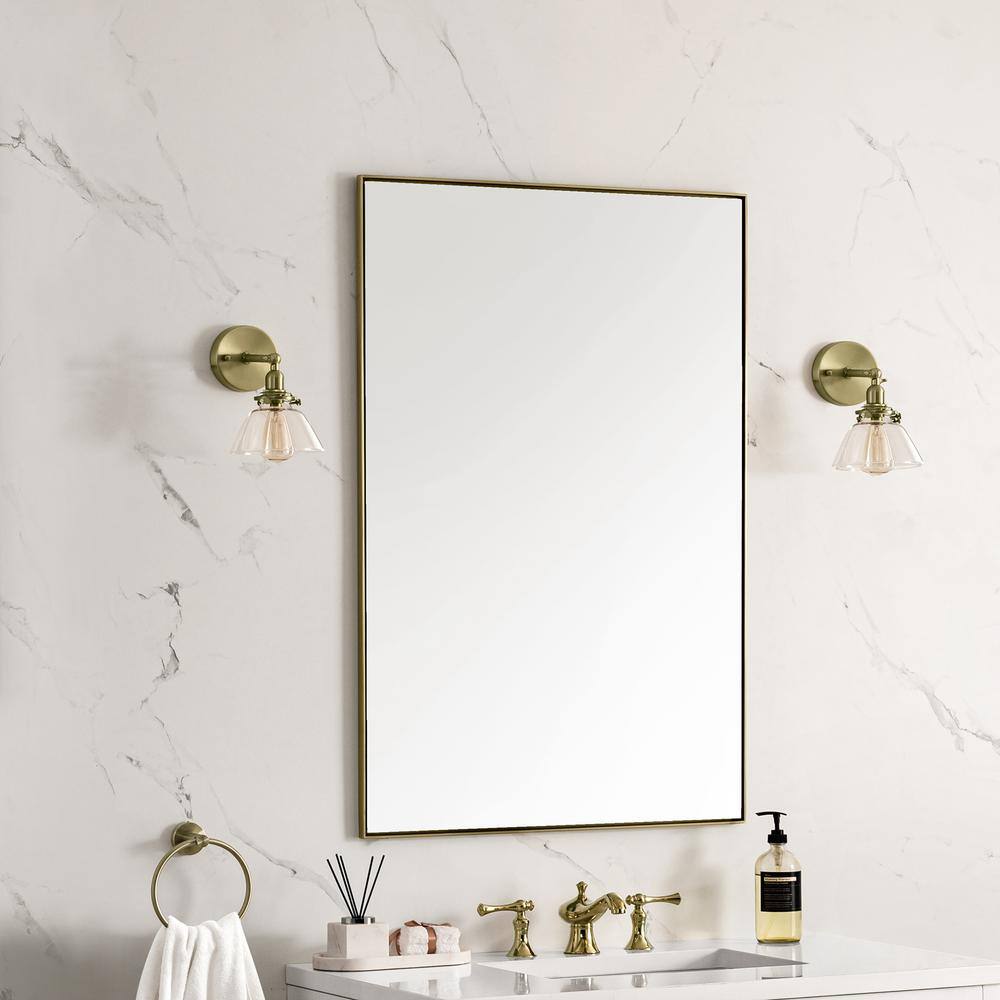 Champagne Brass Rectangular Framed Vanity Mirror 40" x 26"