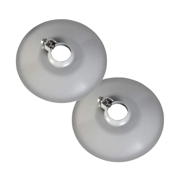 8 in. Diameter Gray Powder Coated 10-Gauge Steel Dock Post Pipe Base or Foot Pad for Boat Dock Systems, 2-Pack