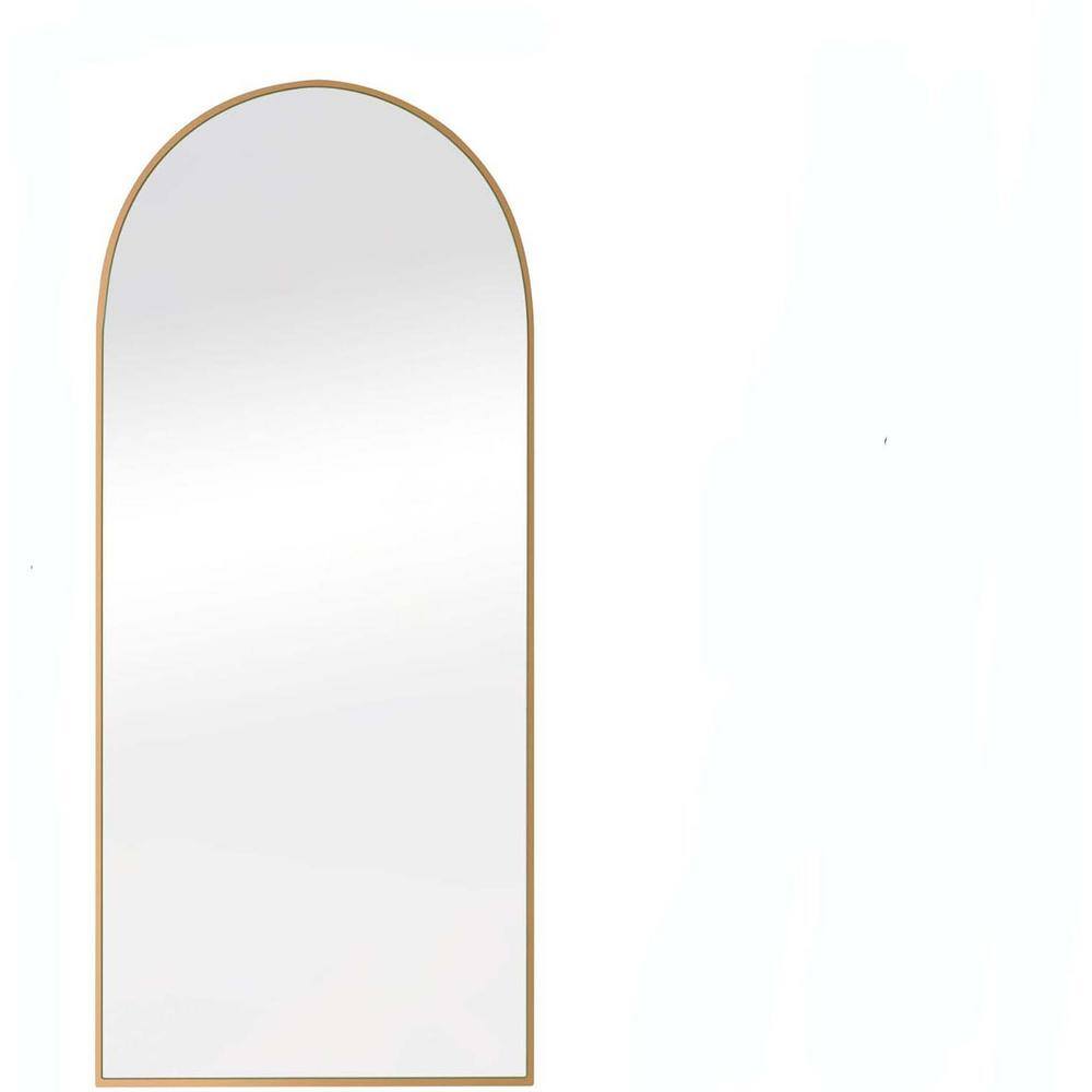 24 in. W x 71 in. H Arch Aluminum Alloy Framed Gold Mirror Modern Design St