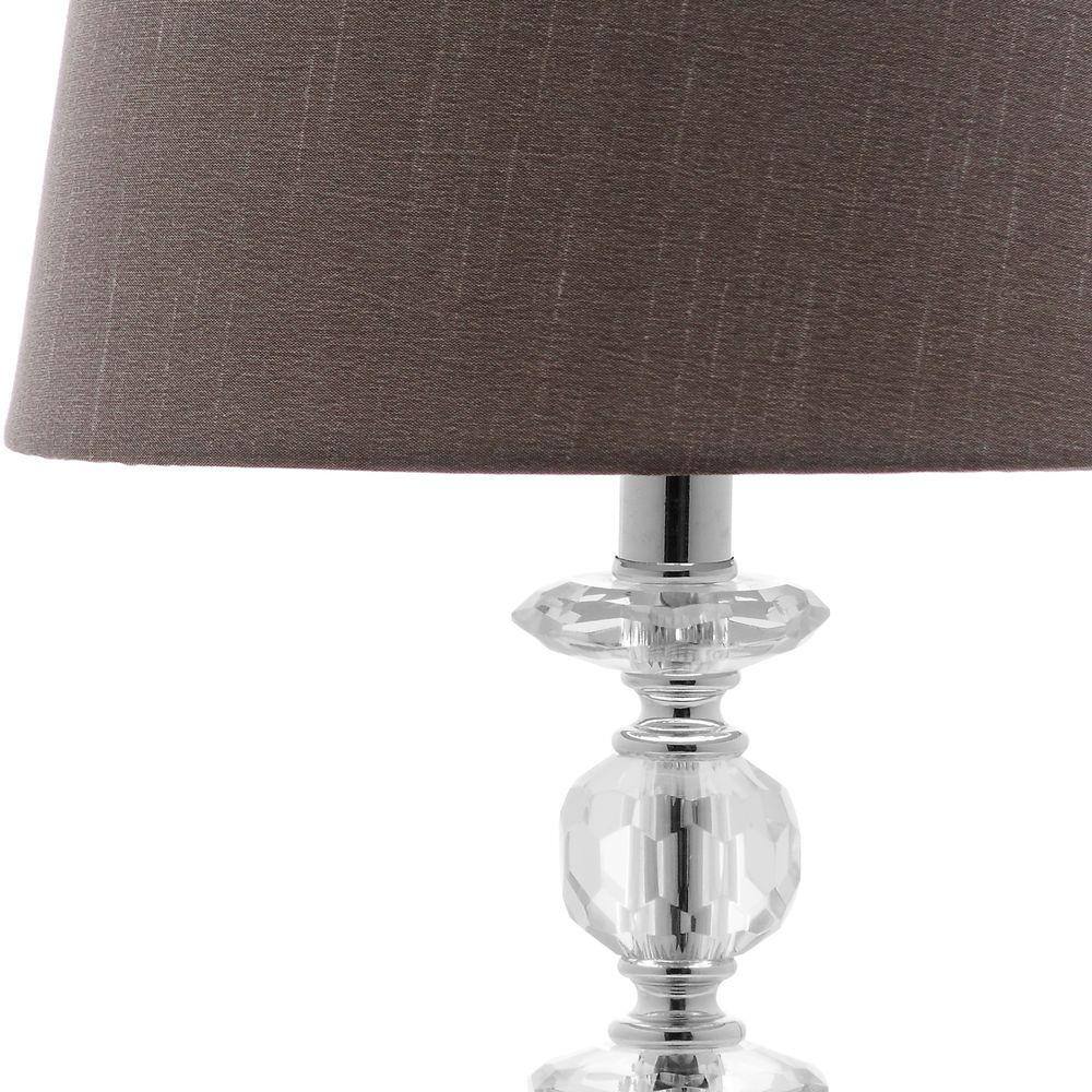 Derry 15-Inch Clear Crystal Table Lamp Set with Brown Shades