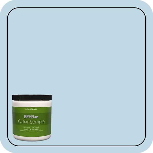 BEHR PREMIUM PLUS 8 oz. #M500-1 Tinted Ice Semi-Gloss Interior/Exterior Paint & Primer Color Sample