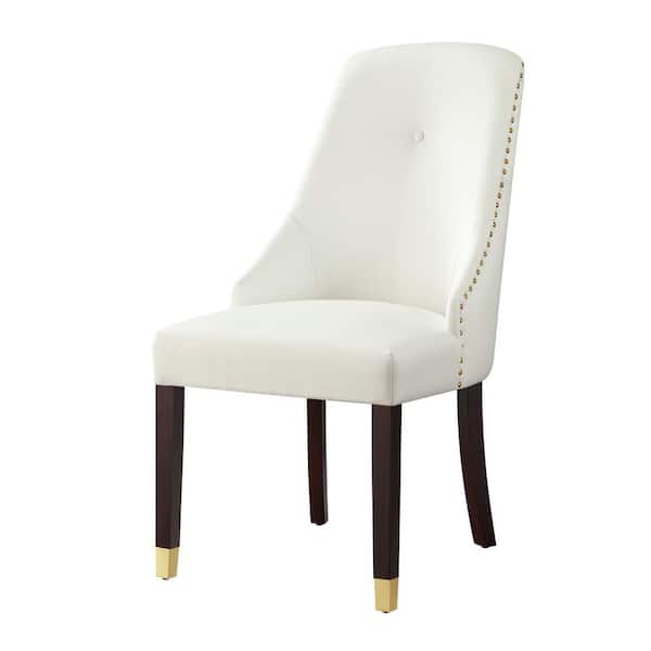 Cora White Gold Pu Leather Metal Tip, Pier One Leather Dining Room Chairs