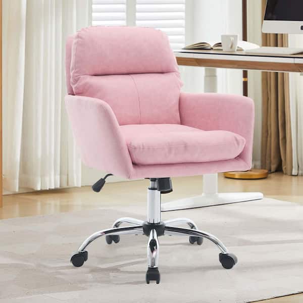 HOMCOM Rainbow color Faux Fur Unicorn Office Chair with Mid-Back