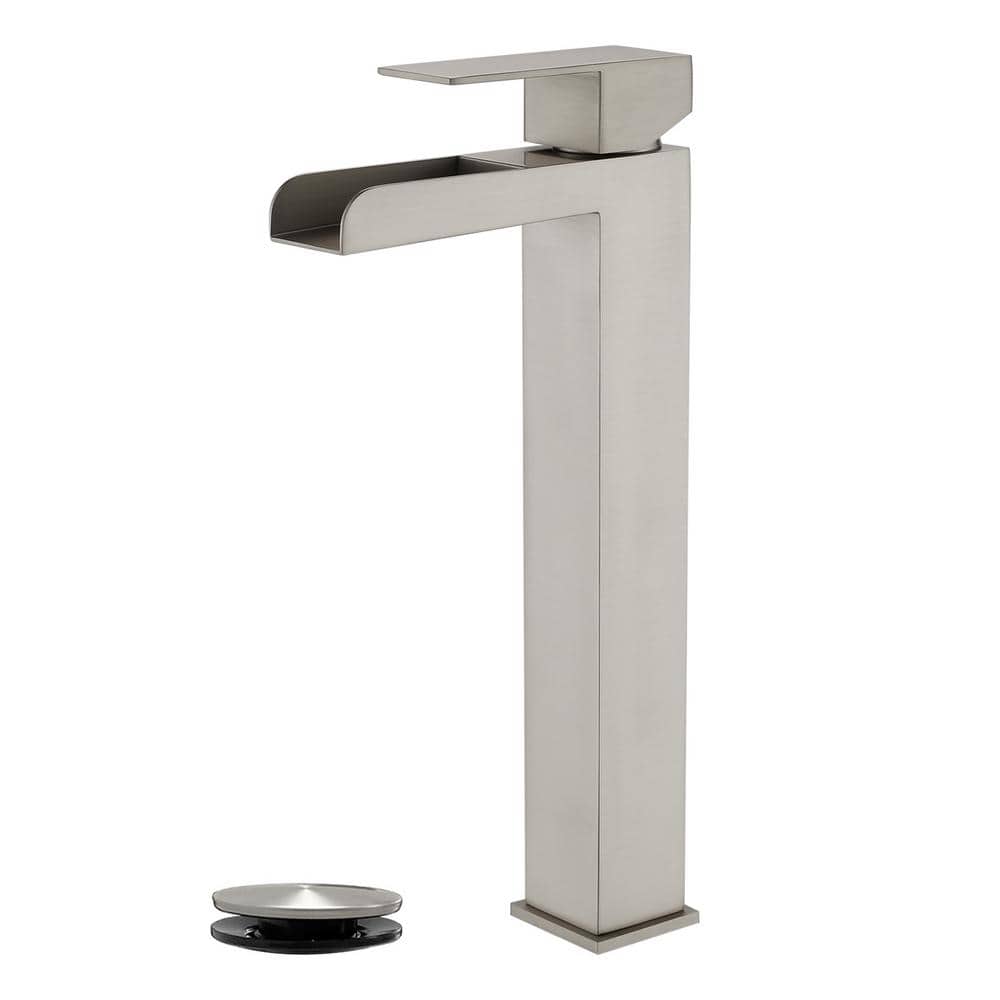 Ami High Arc Single Handle Single-Hole Bathroom Faucet 1.2 GPM with Drain in Brushed Nickel price history on PriceWatchPro