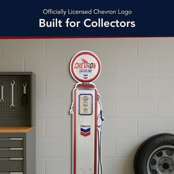 American Art Decor Chevron Oil Vintage Gas Pump Metal Sign-Retro