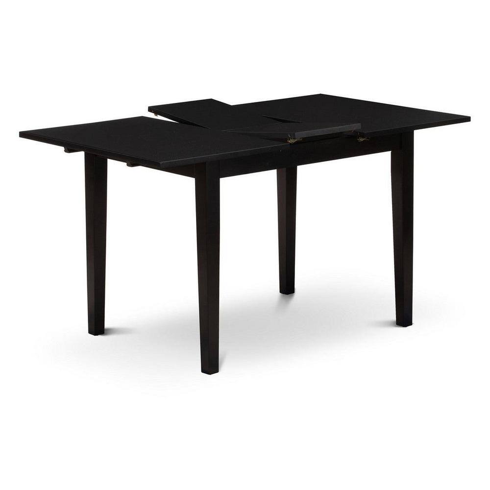 Nova Black Rectangular Dining Set with Linen Fabric Chairs