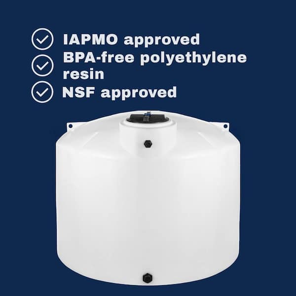 VPC 1550 Gal. White Polyethylene Vertical Water Storage Tank 1.5