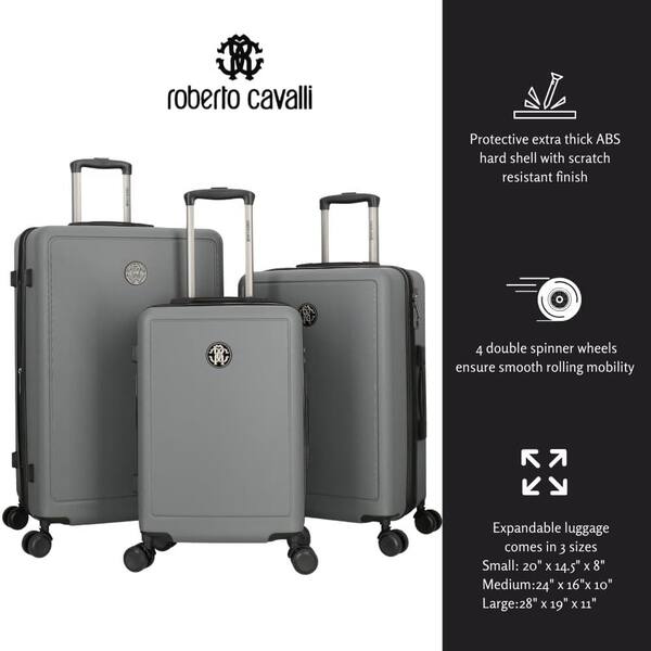 J&V TEXTILES Roberto Cavalli Luxury 3-Piece Gray Expandable