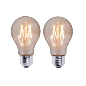 40-Watt Equivalent Amber Light A19 (E26) Medium Screw Base Dimmable Antique 2100K LED Light Bulb (2-Pack)