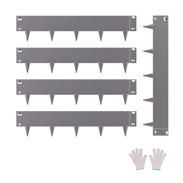 Galvanized Steel Landscape Edging-5-Pack Dark Gray, Flexible and Rust-Resistant Garden Border 39 in. x 5 in. H